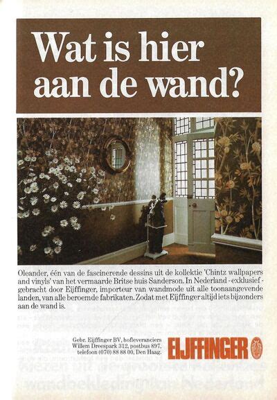Advertentie decoratief Engels behang uit 1977