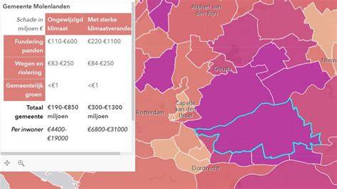 Informatieve kaart: risico's funderingen per gemeente