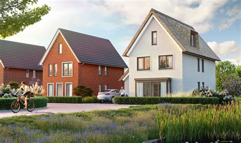 impressie van de vernieuwde Botenbuurt met nieuwbouw en groen