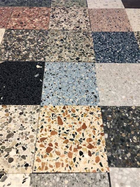 Kleuren- en patroonopties terrazzo tegels