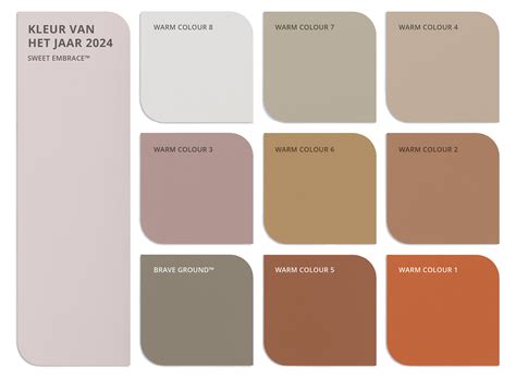 palet met diverse populaire muurverfkleuren