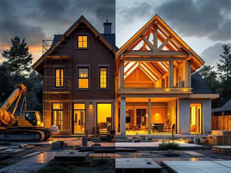 Infographic: Vergelijking traditionele bouw vs. prefab houtskeletbouw