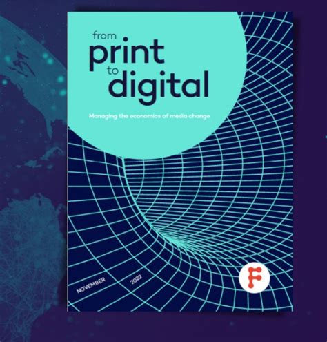 Infographic over de verschuiving van print naar digitaal in de uitgeverswereld