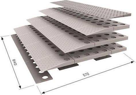 diagram van modulaire drempelhulp op maat voor verschillende hoek- en hoogtes
