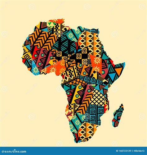 Afrikaanse motieven in interieur - kaart van Afrika en patroonvoorbeelden
