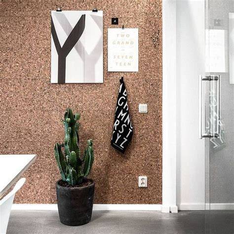 Voorbeeld: kurk platen en rollen in een interieur