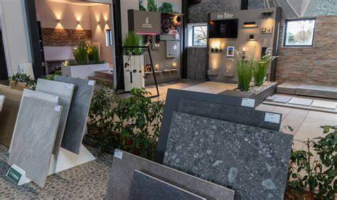 Showtuin en showroom van sierbestrating met diverse materialen