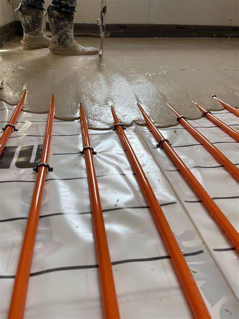 Schema: Drie typen vloerverwarming (kabel/folie, leidingen, dunne folie)