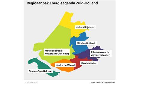 Kaart met gemeenten en hun groendaksubsidies in Zuid-Holland