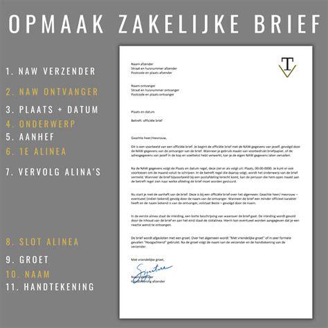 Infographic: opbouw zakelijke brief