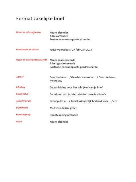Checklist onderdelen zakelijke brief