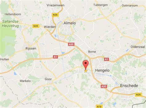 Kaart: Twente met belangrijke steden als Enschede, Hengelo en Almelo