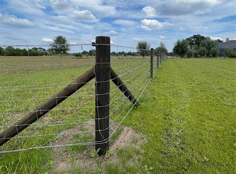 Voorbeeld van een betonnen paal gebruikt als afrastering voor een weiland.