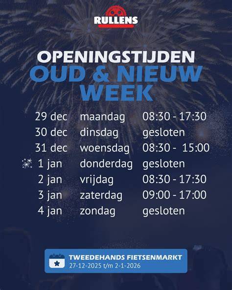 Infographic: openingstijden gedurende de week van 27 juli tot 9 augustus