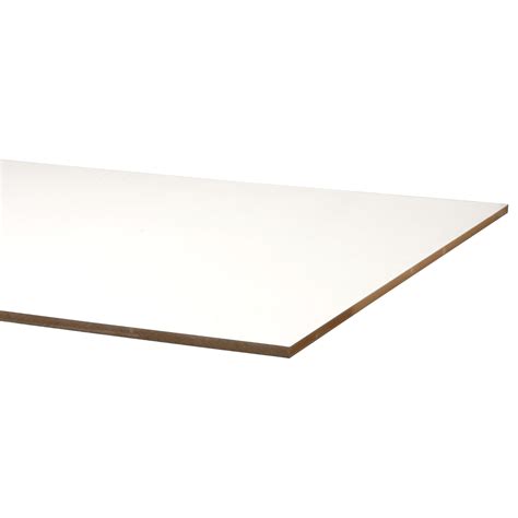 Detailfoto van de witte lakdraagfolie op een MDF-plaat