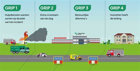Infographic: Organisatie van de veiligheidsregio en GRIP-niveaus