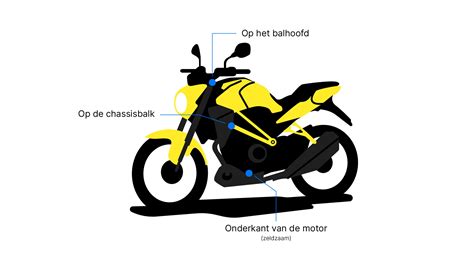 Illustratie van een motorfiets met een lekkende koelslang