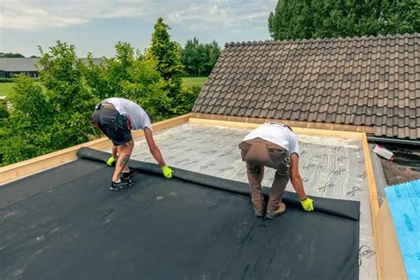 Visualisatie van de EPDM-dakbedekking op een tuinhuis, inclusief dakdoorvoer