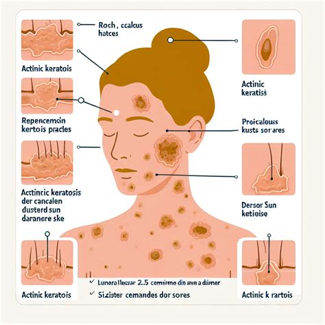 Infographic overzicht van actinische keratose: oorzaken, herkenning en behandelopties