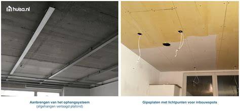 Vergelijking: inbouwspots in beton plafond vs. verlaagd plafond