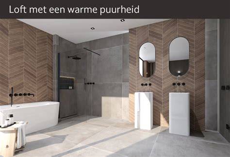 Showroomopstelling met diverse tegelcombinaties