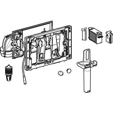 Diagram: Geberit DuoFresh module in combinatie met AquFill systeem