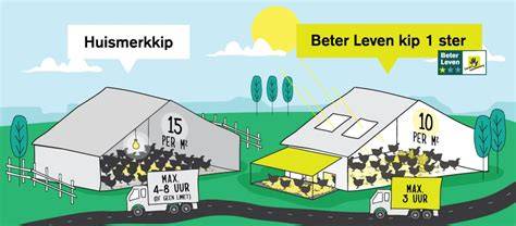 Infographic: krulstaart-Route en welzijnsnormen per Beter Leven ster