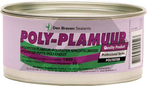 Infographic: Overzicht van Den Braven poly-plamuur inkt- en verhoudingen