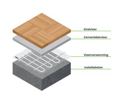 Infographic: Cementdekvloer leggen in stappen (inclusief droogtijden en diktes)