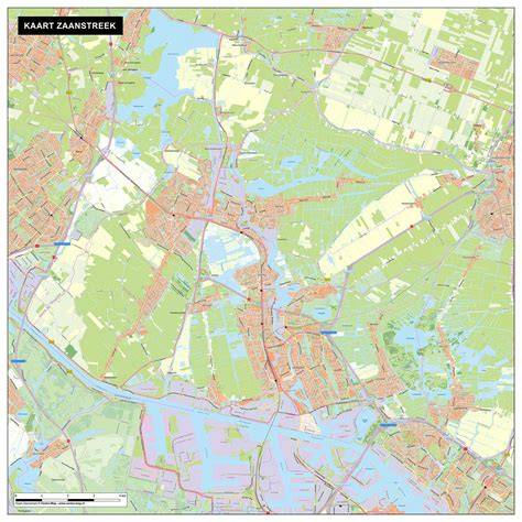 Historische kaart: Zaanstreek met molens en pakhijzen