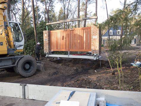 Infographic fundering en plaatsing van dubbele poort