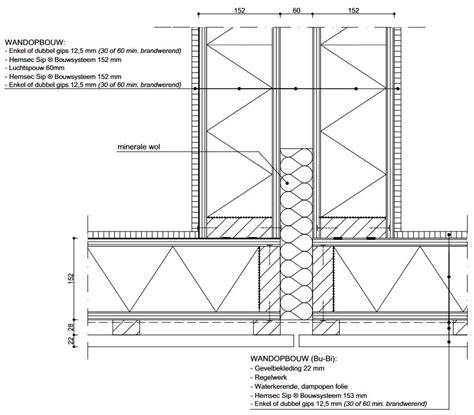 Voorbeeldopbouw lichte woningscheidende wand volgens NPR 5086