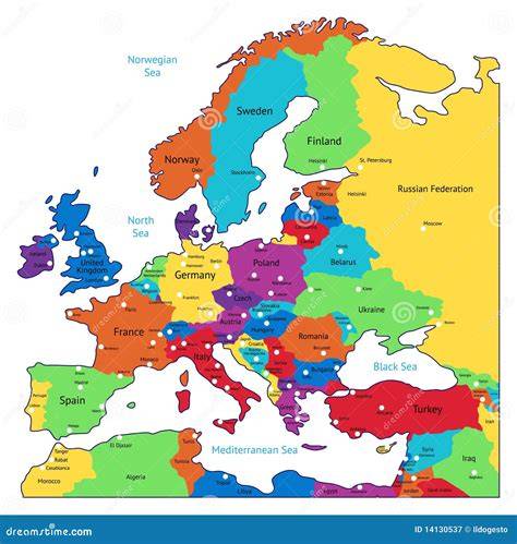 Kaart van kleurrijke gevelgevallen in Europa