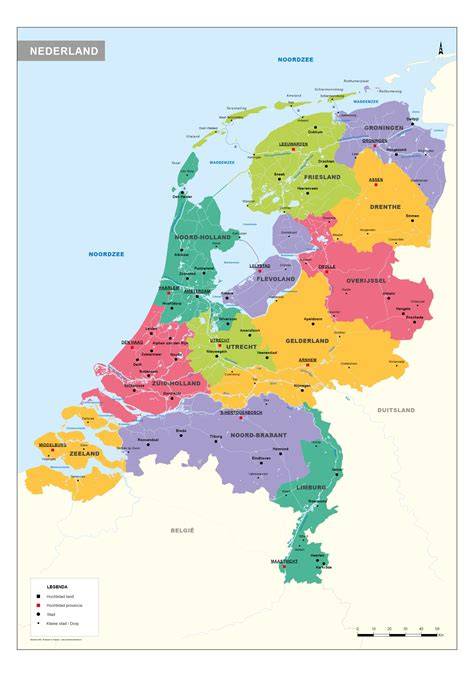 Kaart van Nederland met economische hubs
