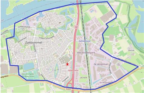 Kaart: Gebied waarop Loodgieter Zaltbommel actief is
