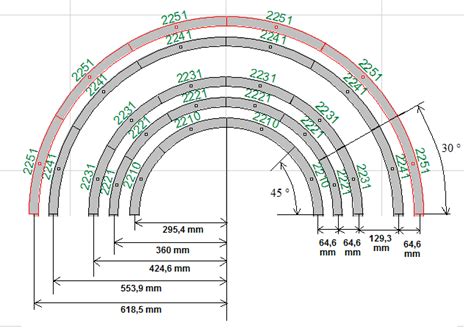 Schema dat de hart-op-hart afstanden van vloerverwarmingsbuizen illustreert (10 cm vs 15 cm) en de impact op de benodigde buislengte per m².