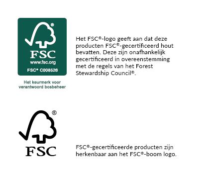 Illustratie van het FSC keurmerk logo.