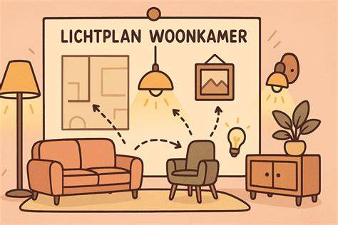 Lichtplan woonkamer overzicht infographic