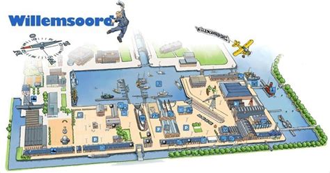 Plattegrond van de Rijkswerf Willemsoord met aanduiding van ontwikkelingsgebieden.