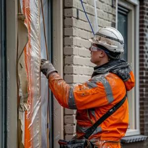 Foto van een gerenoveerde gevel die er als nieuw uitziet