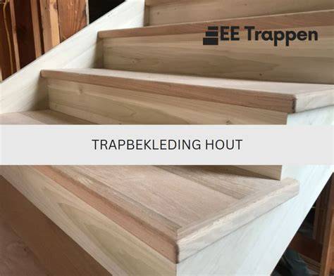 Afbeelding: Voorbeelden van houtsoorten en afwerkingen voor trapbekleding