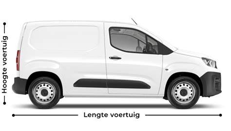Diagram: afmetingen Peugeot Partner (L/H-systeem)