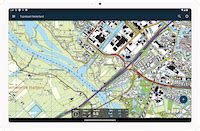 Kaart van Oudenbosch en omgeving met havens en kanalen