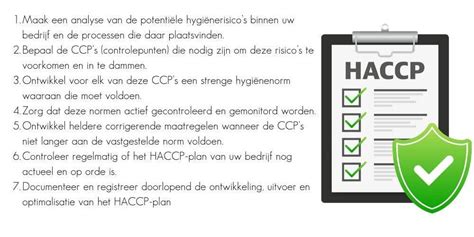 decoratieve kaart van HACCP-regels en hygiënepunten