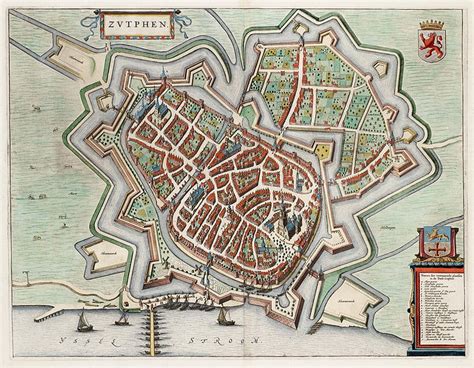 Historische plattegrond van Elburg uit de late middeleeuwen
