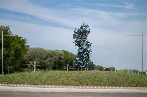 Waalre-sculptuur van schuttingtypes
