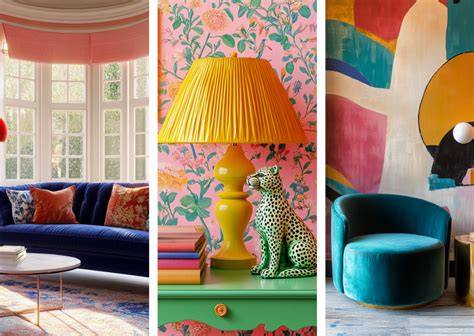 Voorbeelden van fotobehang in een kleurrijk interieur
