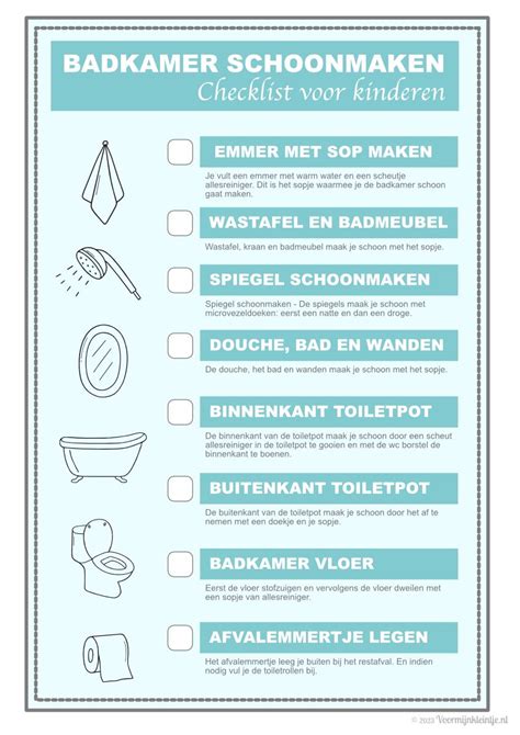 Printable checklist badkamer tips