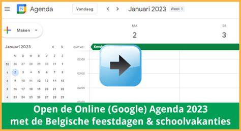 Screenshot: Google Agenda-instellingen met Feestdagen België aangevinkt