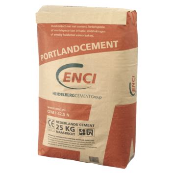 Illustratie van Enci Portlandcement zakken met keurmerken